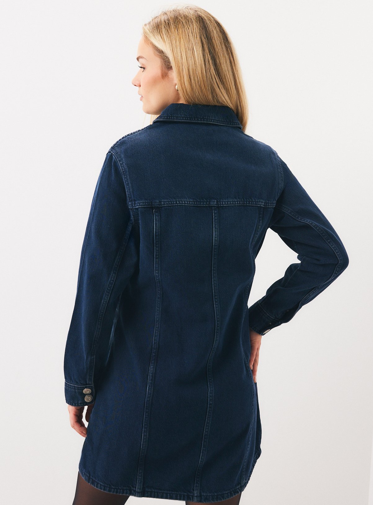 Dark Denim Zip Front Dress 12 - Image 4 thumbnail